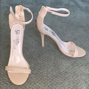 Nude Braid Strap Heels